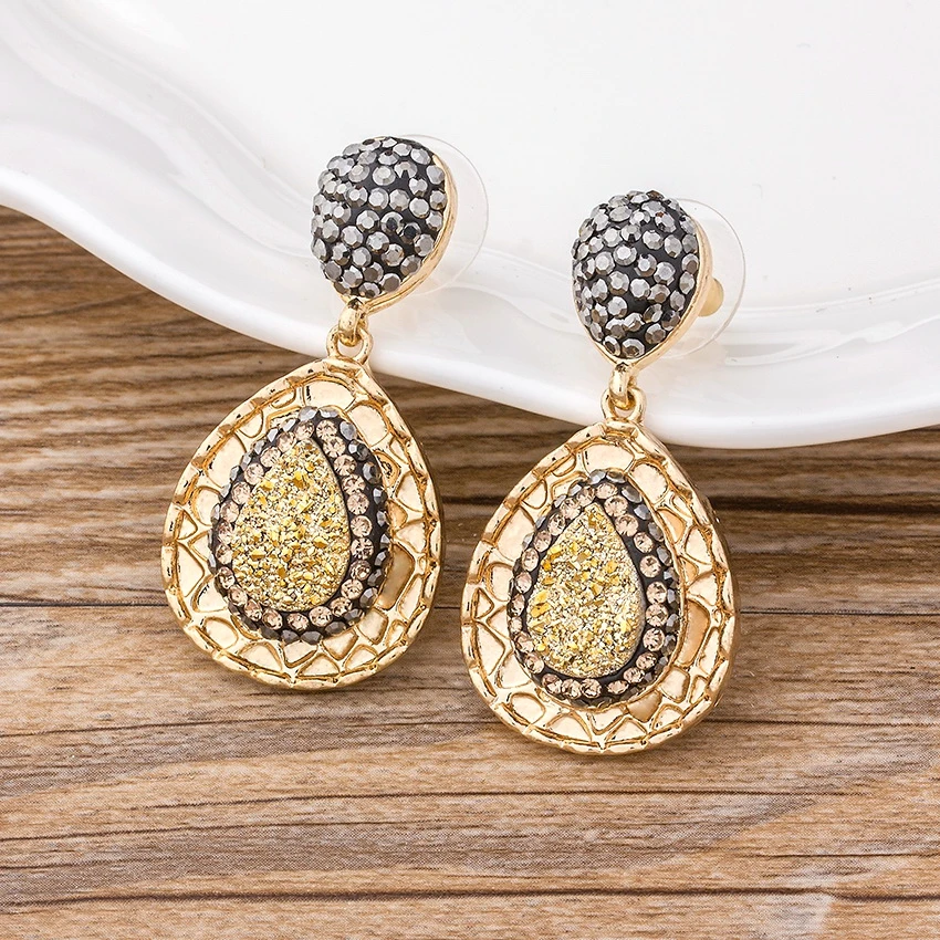 Классические длинные висячие серьги с фианитами Модные Винтажные большие