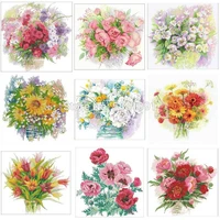 riolis series flower pattern counted cross stitch 11ct 14ct 18ct diy chinese cross stitch kits embroidery needlework sets