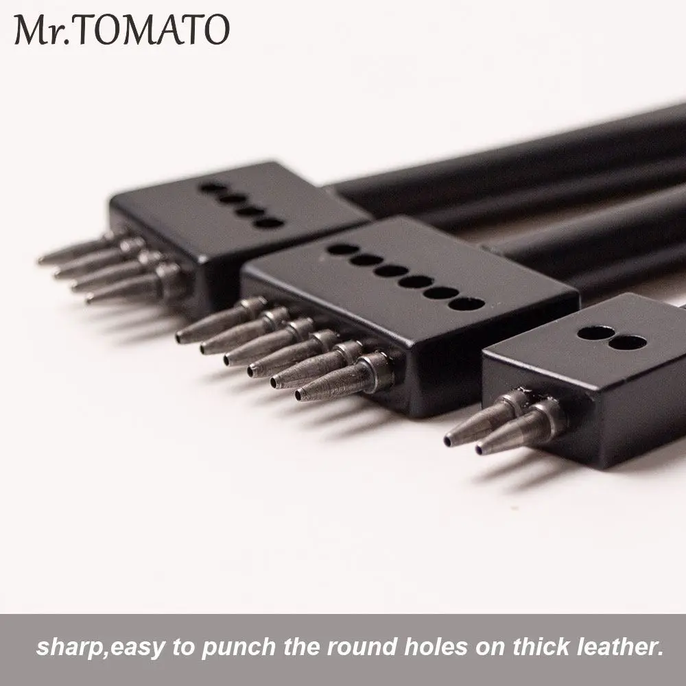 Дырокол Mr.tomato Round Row для пробивки кожи 4 мм 5 2/4/6 зубьев|round hole punch set|leather diy toolleather