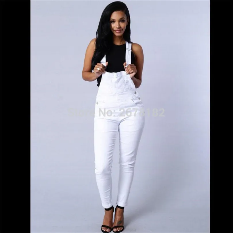 Новые джинсовые комбинезоны женские модные с высокой талией однотонные