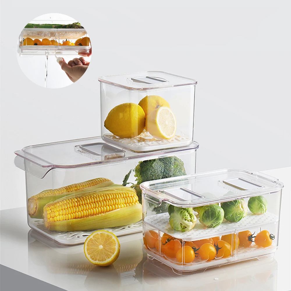 Big Size Food Storage Containers with Lids Kitchen Refrigerator Seal Tank Transparent Plastic Separate Fruit Fresh Box | Дом и сад