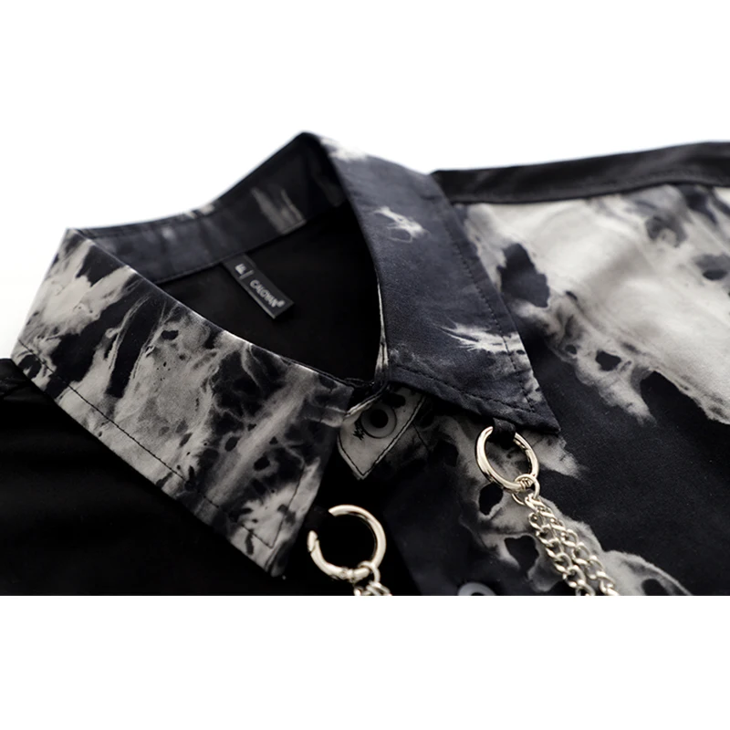 Женская блузка с длинным рукавом в стиле пэчворк принтом тай-дай Корейском