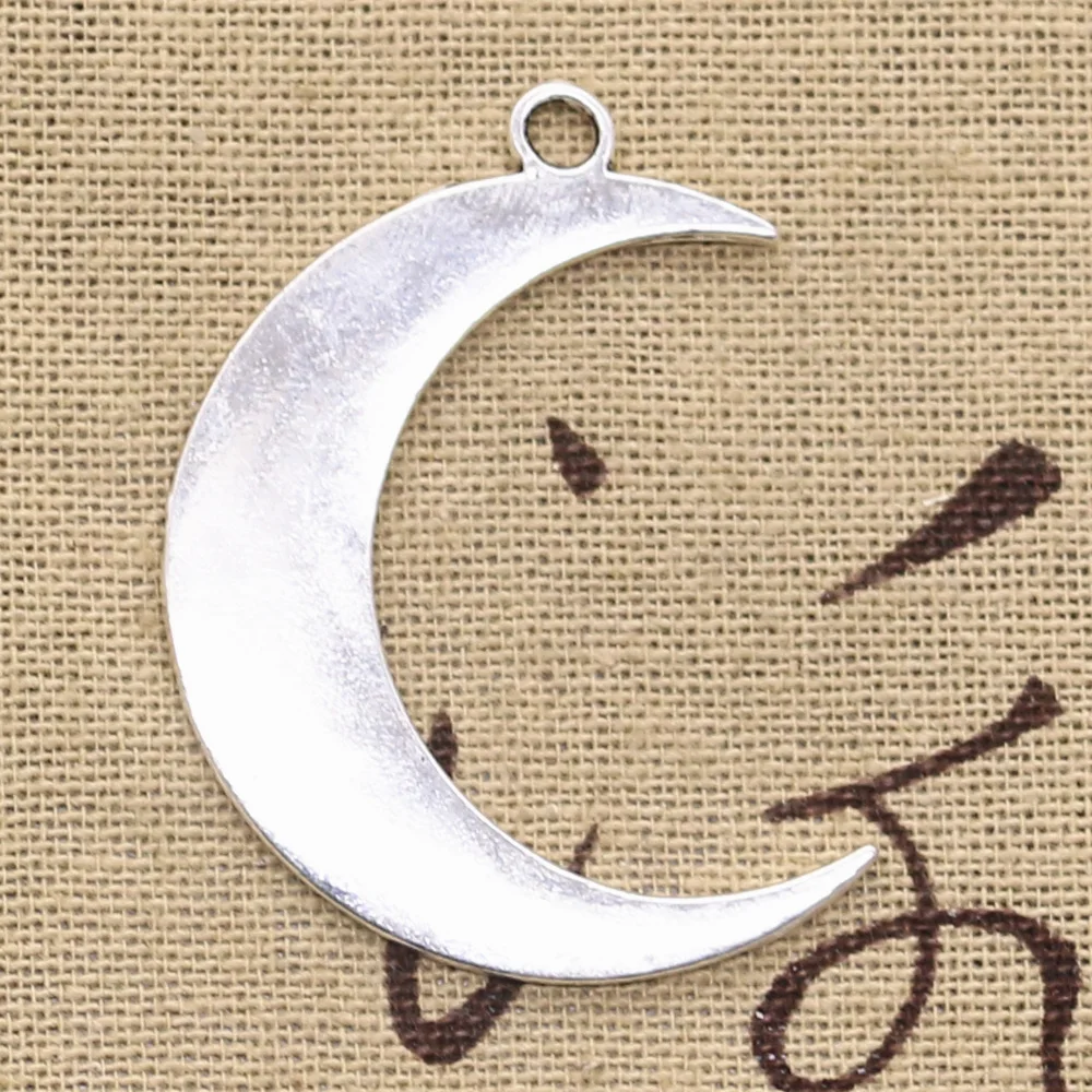 4 шт. Подвески Луна 44x33 мм старинное серебро Цвет покрытые Подвески Ювелирных изделий DIY тибетское серебро ручной работы Цвет поиск ювелирные изделия
