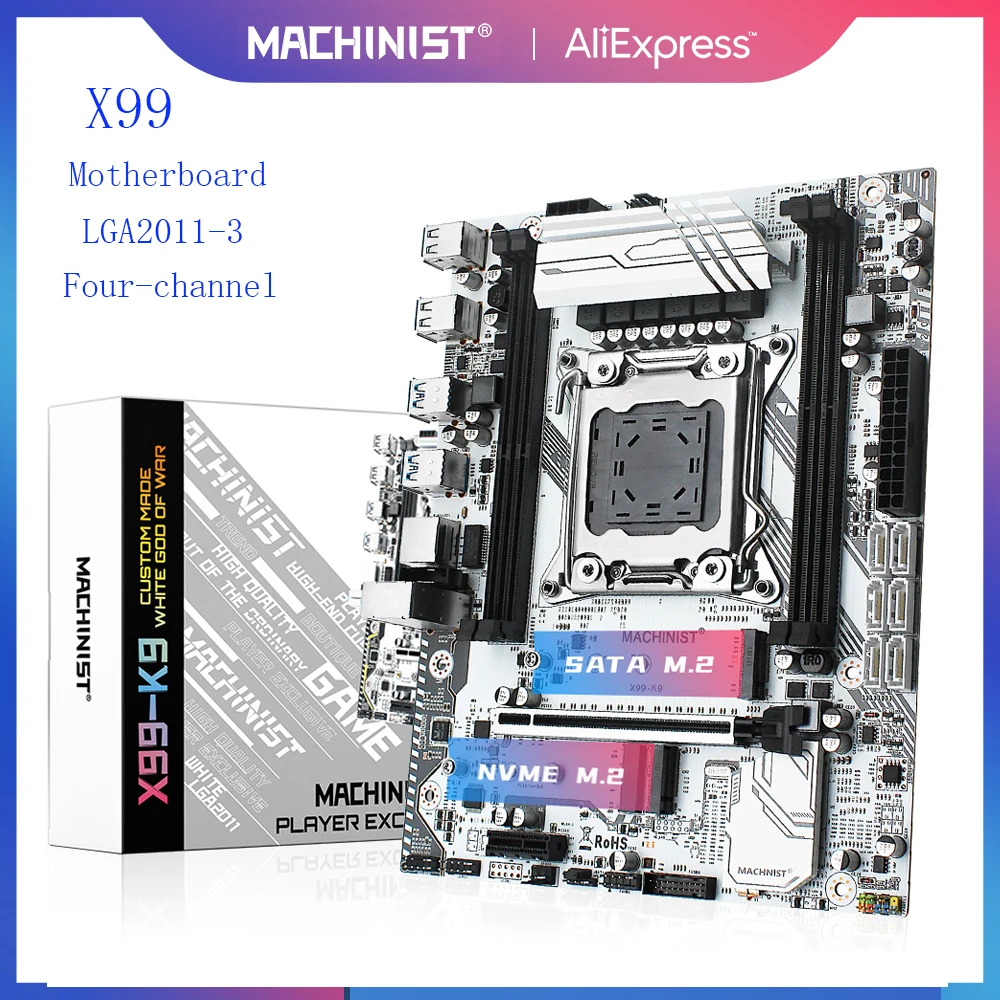MACHINIST-placa base X99 LGA 2011-3 XEON E5 2678 2620 V3, CPU, compatible con DDR4 ECC/NON-ECC, memoria RAM M ATX X99-K9