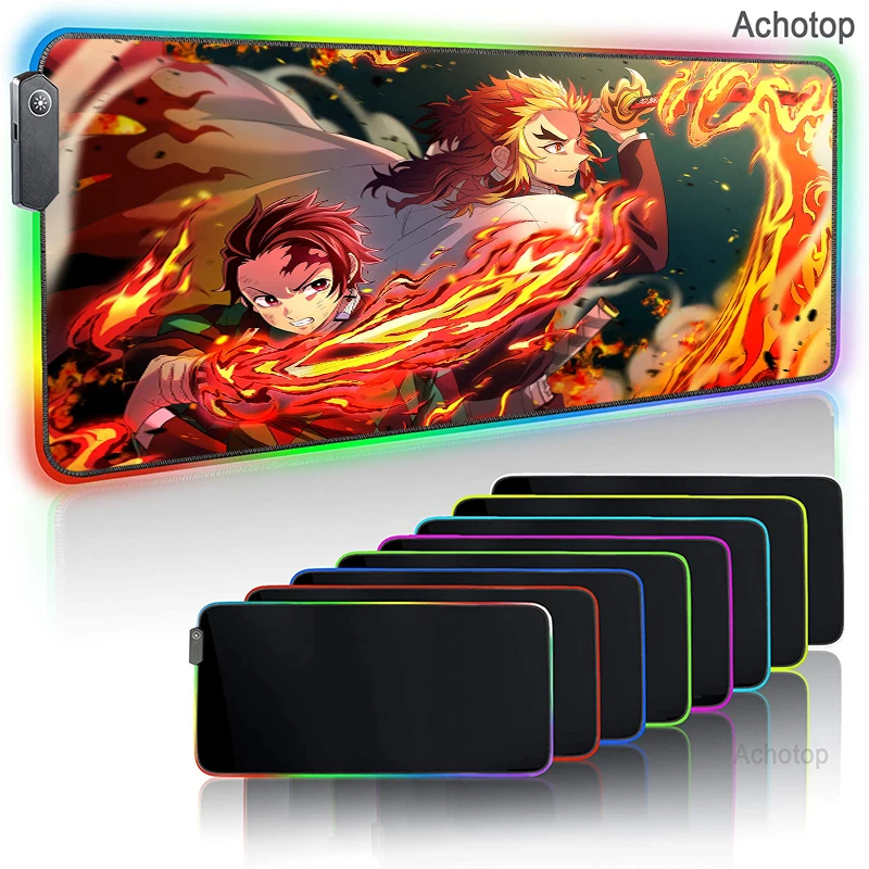 

Большой коврик для мыши RGB XXL, игровой коврик для мыши, светодиодный коврик для мыши, игровой коврик для мыши с рассеканием демонов, большой к...