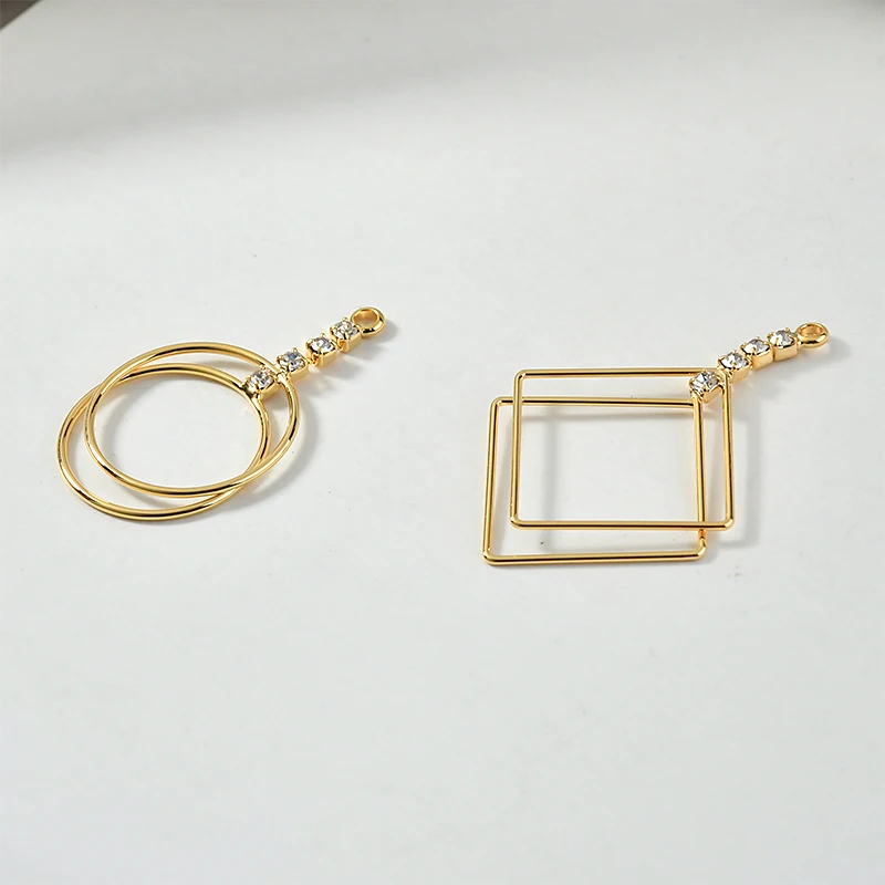 Медное покрытие из настоящего золота 18 карат простые геометрические круглые