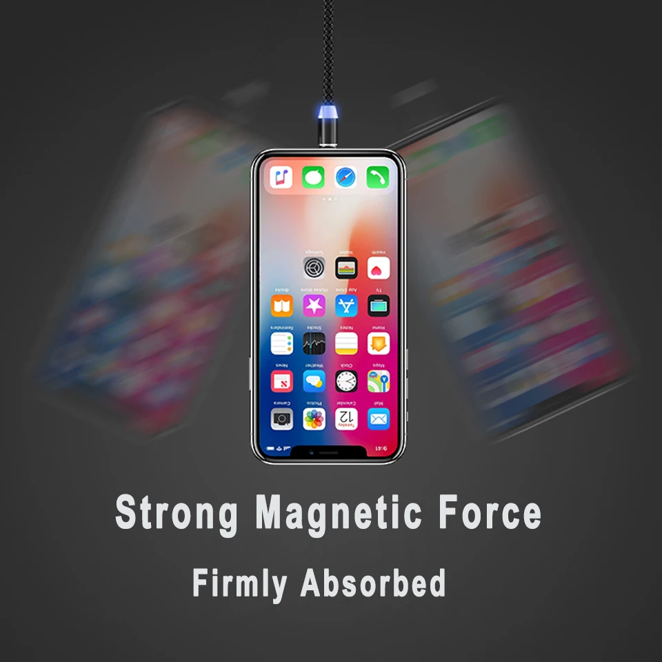 Вы первый Usb-c кабель Micro USB Магнитный кабель type C провод для iPhone металлический штекер светодиодный зарядный кабель 1 м/2 м для Android ios