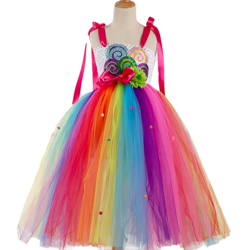 Яркое яркое платье-пачка для девочек с цветочным рисунком детское вязаное