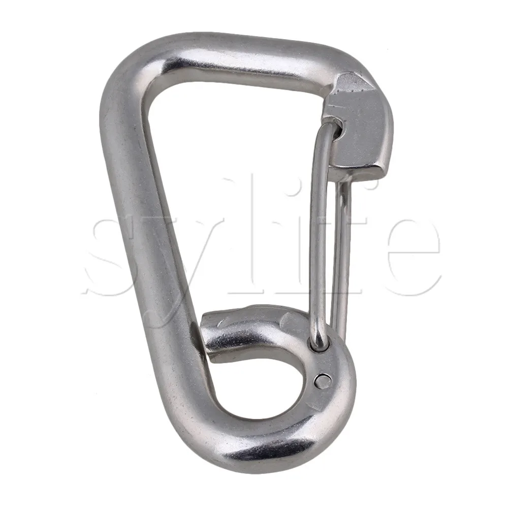 

M14x140mm Stainless Steel Carabiner Climbing Spring Clasps Keychain Hook