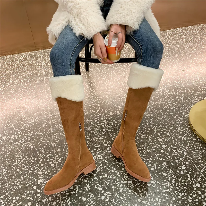 

MORAZORA 2021 New Arrival Winter Boots High Quality Keep Warm Knee High Boots Low Heel Round Toe Comfortable Women Boots