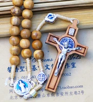 catholic relics olive wood benedict exorcist rose rosary rosary handheld religious supplies souvenirs jesus suffering