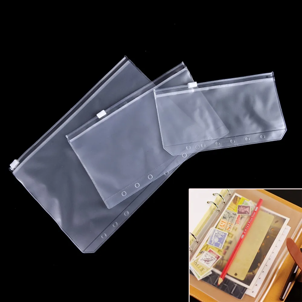 

A5/A6/A7 Transparent PVC Storage Card Bag For Traveler Notebook Diary Planner Zipper Bag Filing Products