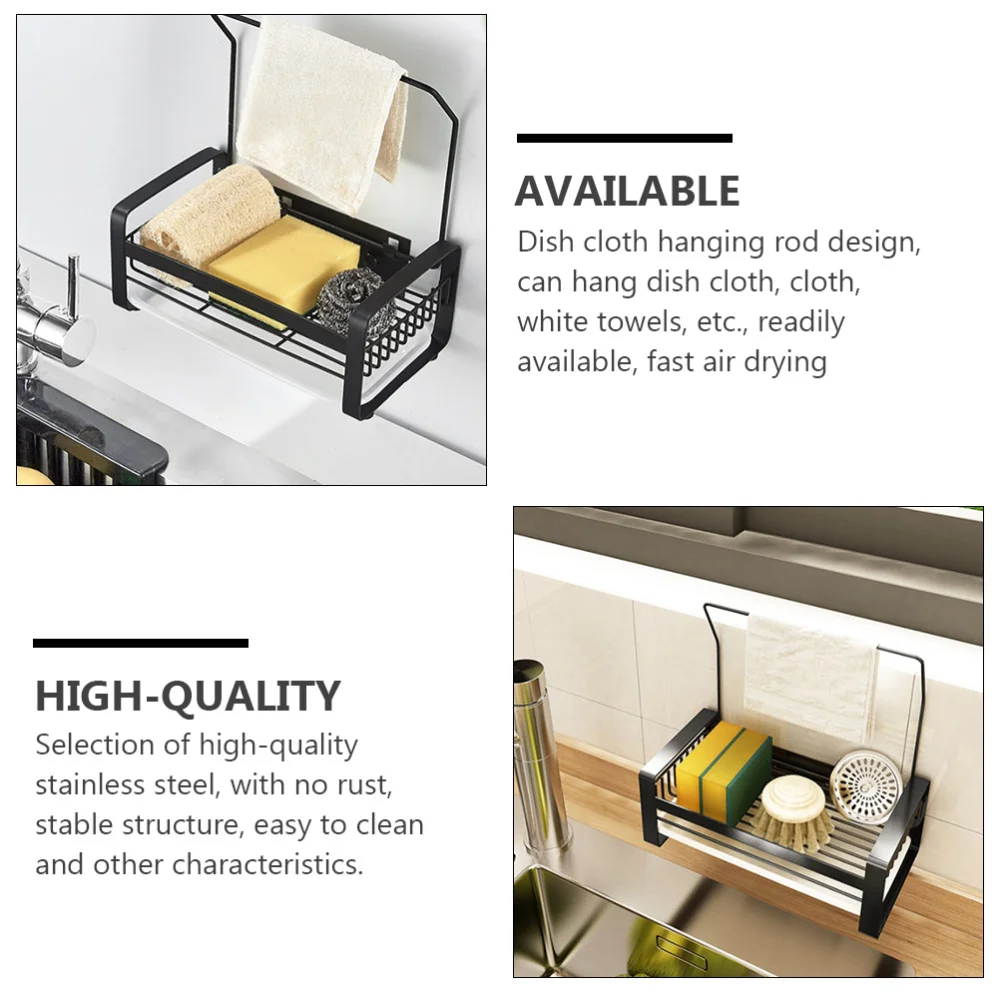 

1pc Sink Rack Cleaning Cloth Holders Multi-function Storage Shelf Kitchen Supply