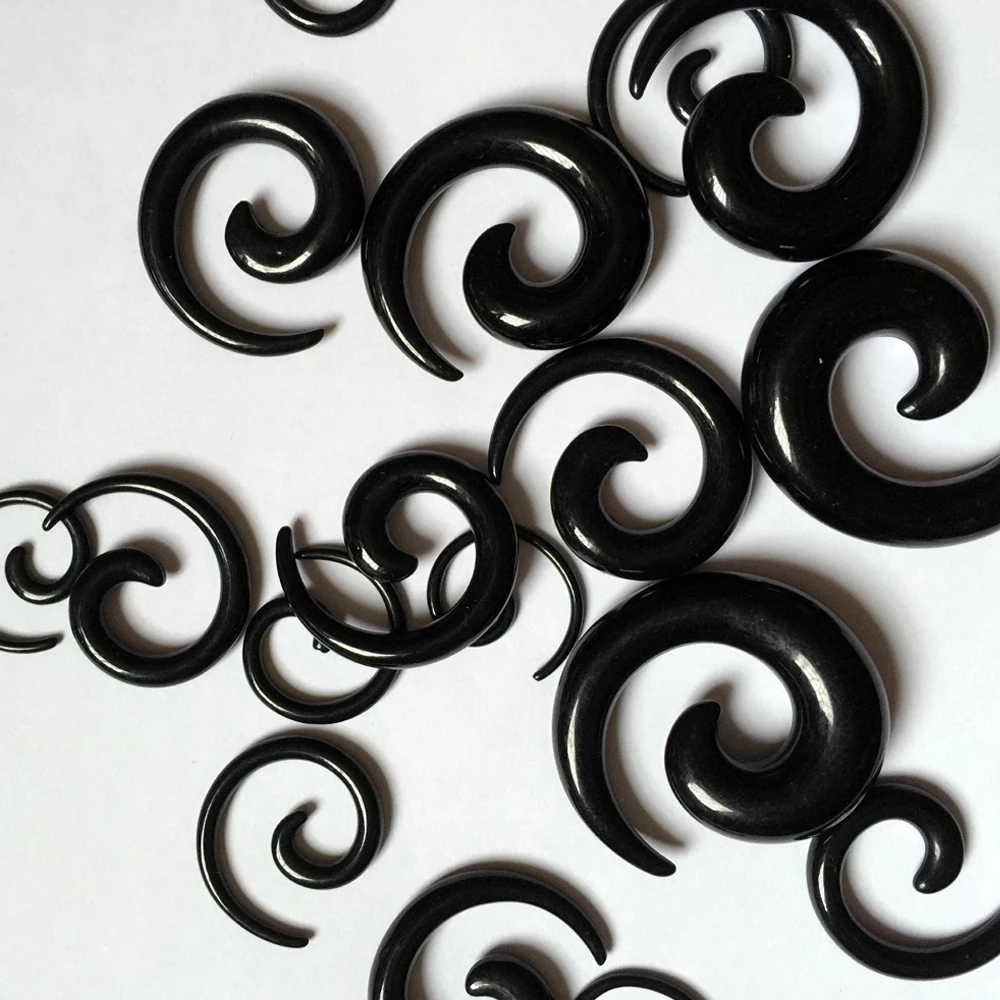 Затычки ушные спиральные акриловые 12 шт. тоннели для растягивания мочек ушей