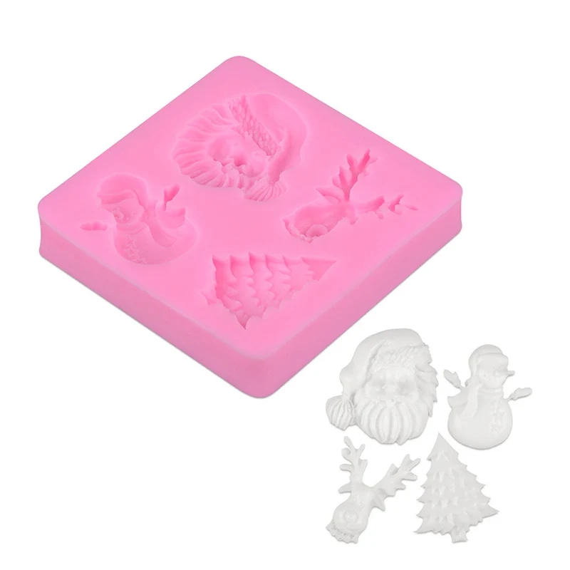 Новогодние ёлки формы для колоколов конфеты олени силиконовые Fondant (сахарная)