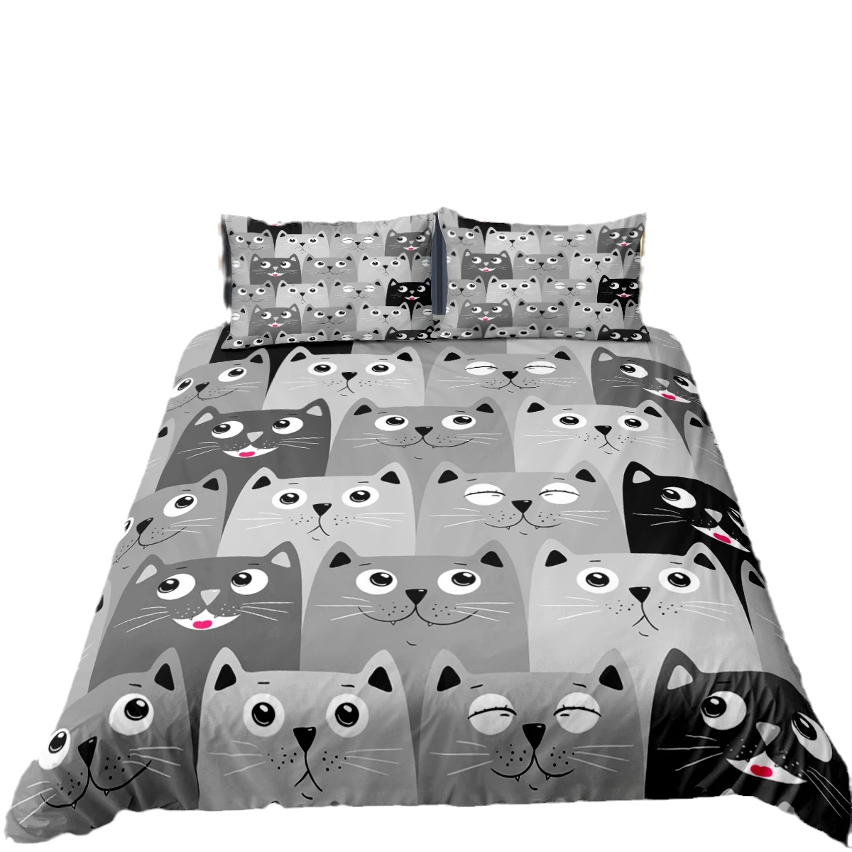 

ROMANZO 2/3 Pcs Little Cat 3D printing Duvet Cover Cartoon King Queen Single Bedding Sets Bed Set Quilt Comforter Covers