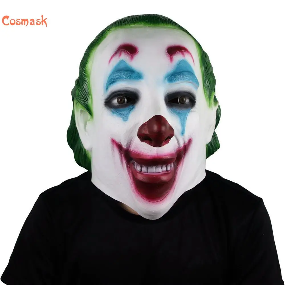 Космак Хэллоуин клоун зеленые волосы латексная маска набор головы ужасная для