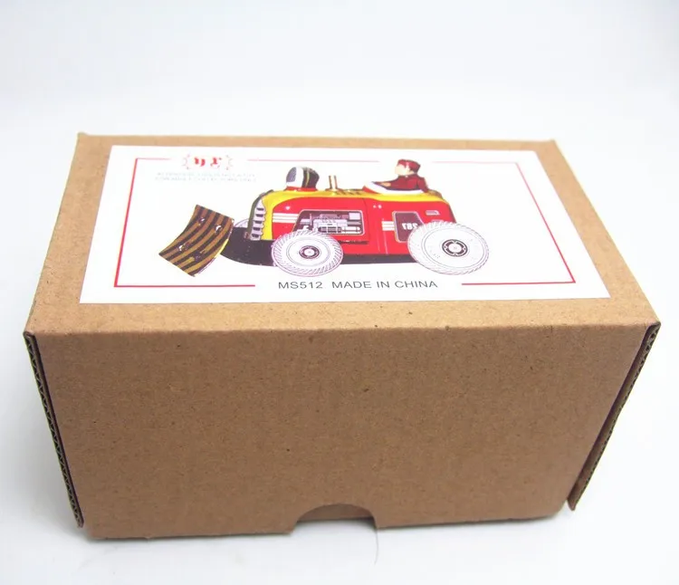 

[Funny] Classic collection Retro Clockwork Wind up Metal Walking Tin bulldozer robot recall Mechanical toy kids christmas gift