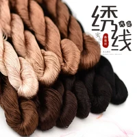 1 color 400m suzhou embroidery 100 natural silk embroidered line silk diy special silky bright color line common colors brown