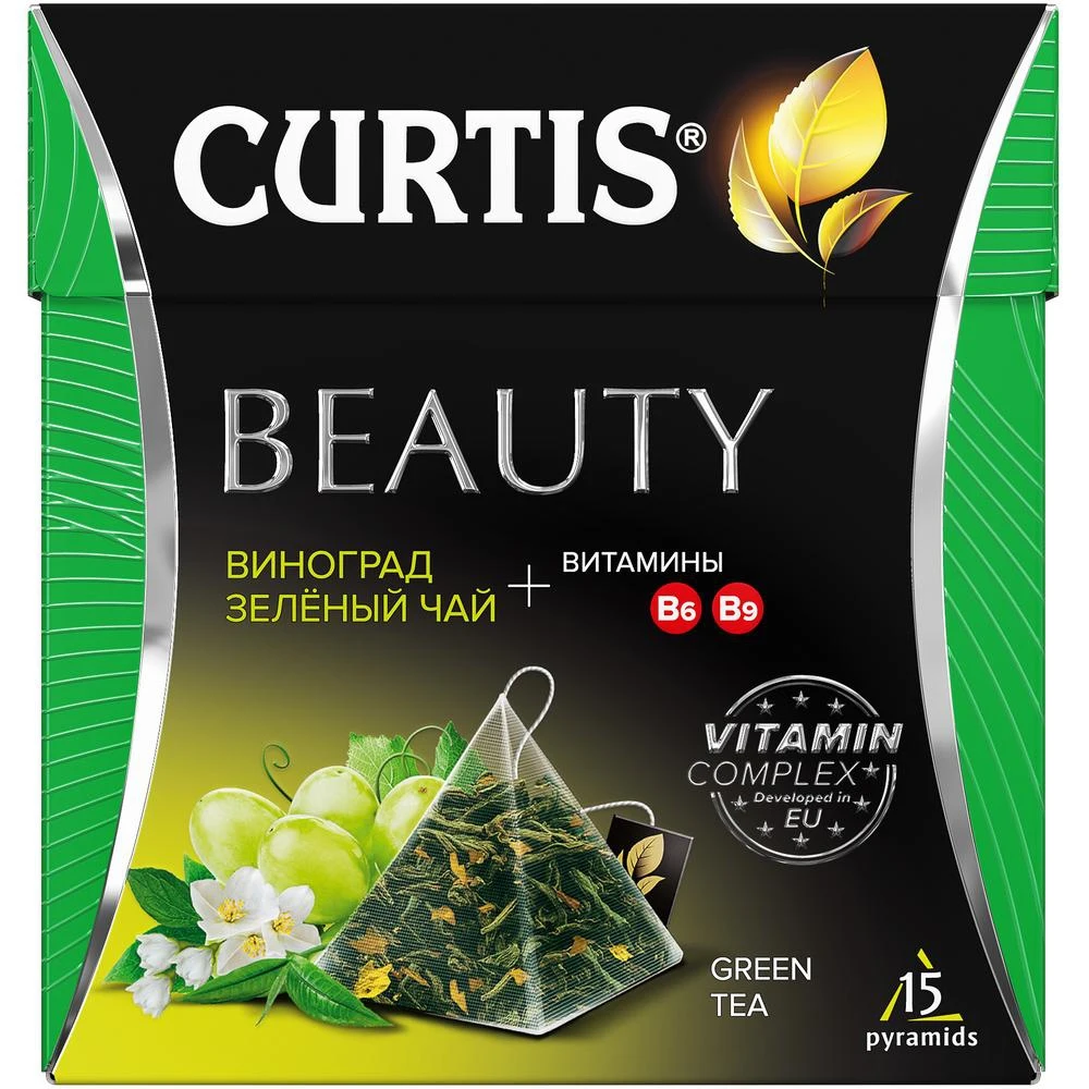 Чай зеленый в пирамидках CURTIS &quotBeauty" 15 пирамидок |