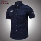 Рубашка-карго Мужская, из 100% хлопка, с вышивкой, дышащая, в стиле милитари