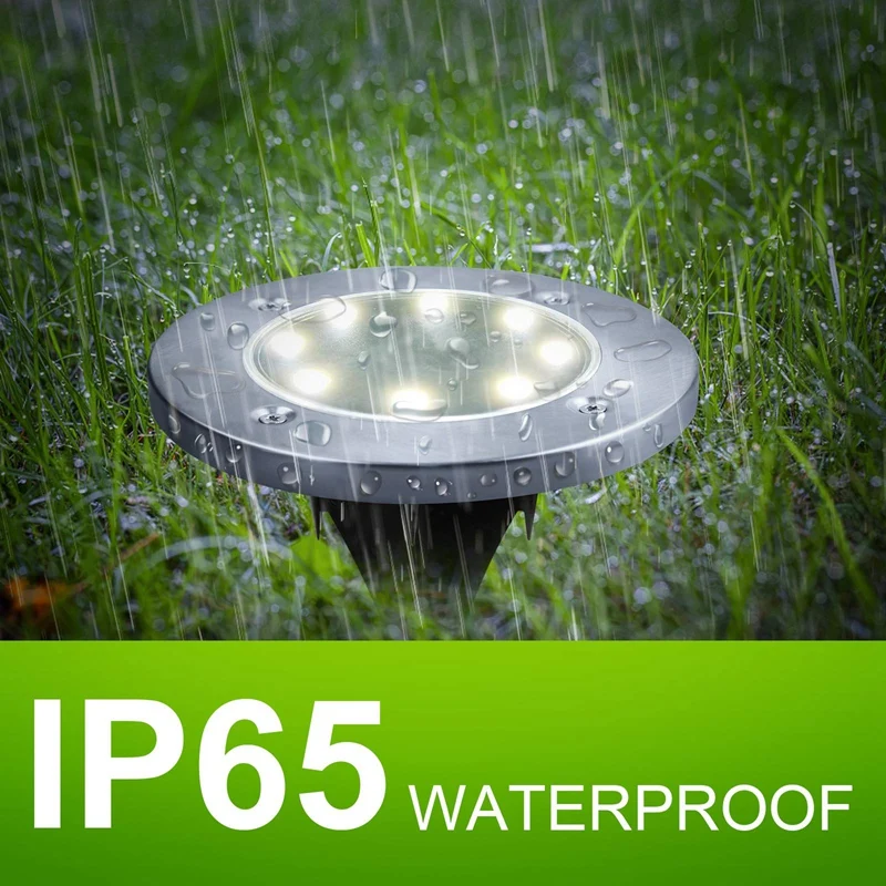 

8PCS Solar Lights Outdoor, 8LED Solar Ground Lights Waterproof for Path Yard Landscape Outdoor Garden Solar Light White