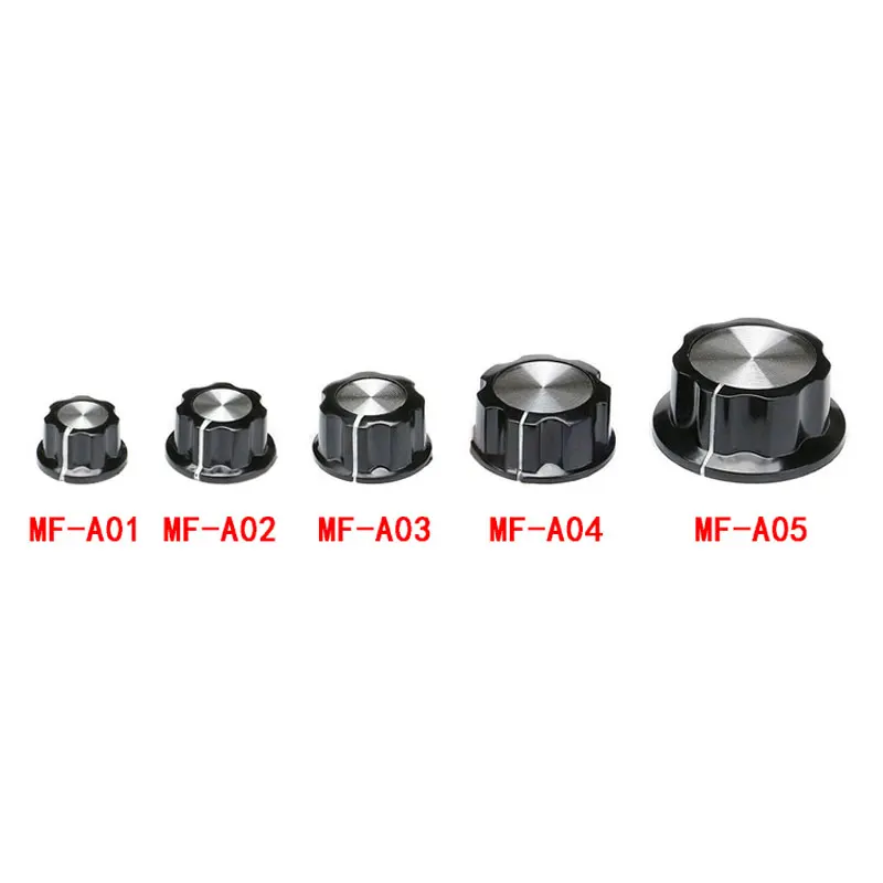 

10pcs MF-A01/A02/A03/A04/A05 Potentiometer Knob Bakelite Potentiometer Potentiometer Knob Cap Dameter Inner Bore:6mm
