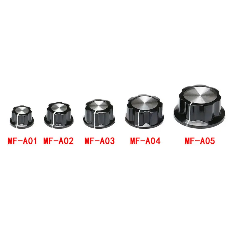 10pcs MF-A01/A02/A03/A04/A05 Potentiometer Knob Bakelite Potentiometer Potentiometer Knob Cap Dameter Inner Bore:6mm