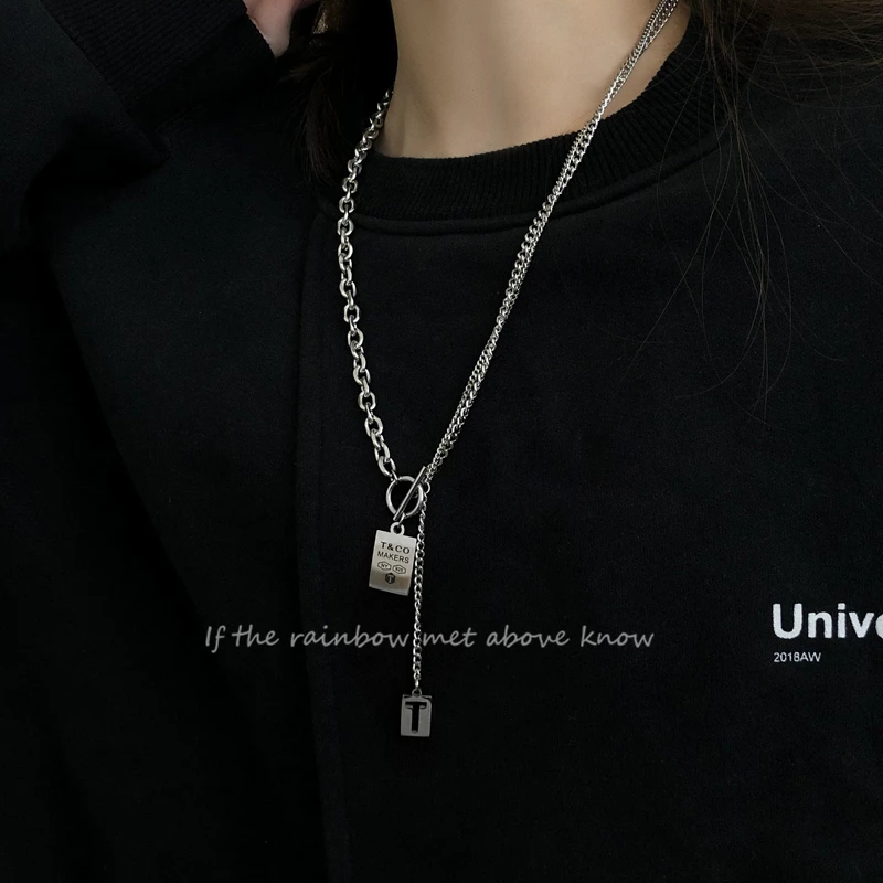 Модное ожерелье в стиле Харадзюку с Т-инициалом для женщин цепочка из