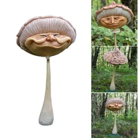 miniature happy mushrooms resin statue with old women face garden yard lawn decor stock yard garden decor garden supplies