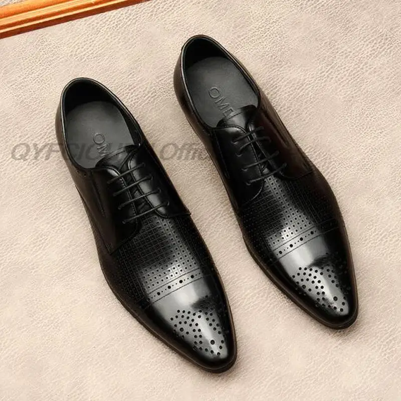 

Мужские классические туфли из натуральной кожи, коричневые и черные деловые туфли-оксфорды ручной работы на шнуровке для свадьбы и офиса, ...