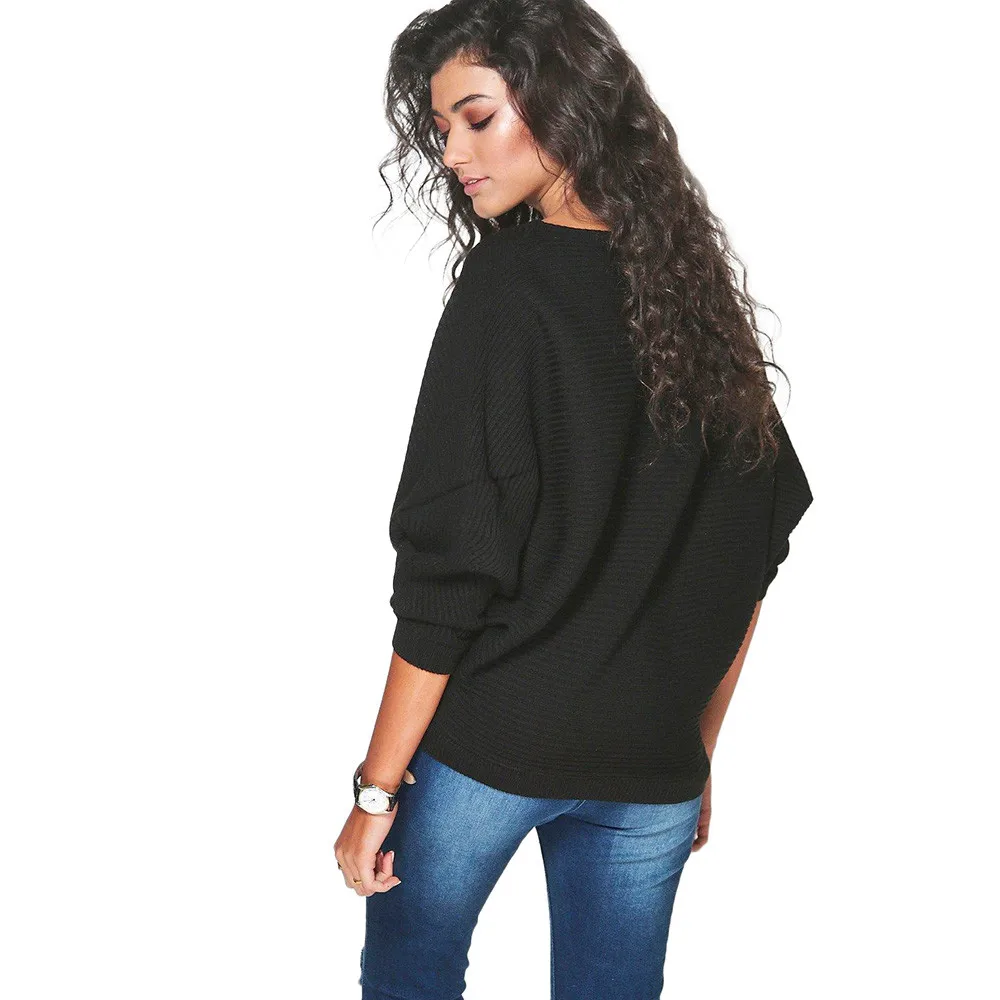 Женский трикотажный пуловер MISSOMO свободный джемпер с рукавами летучая мышь