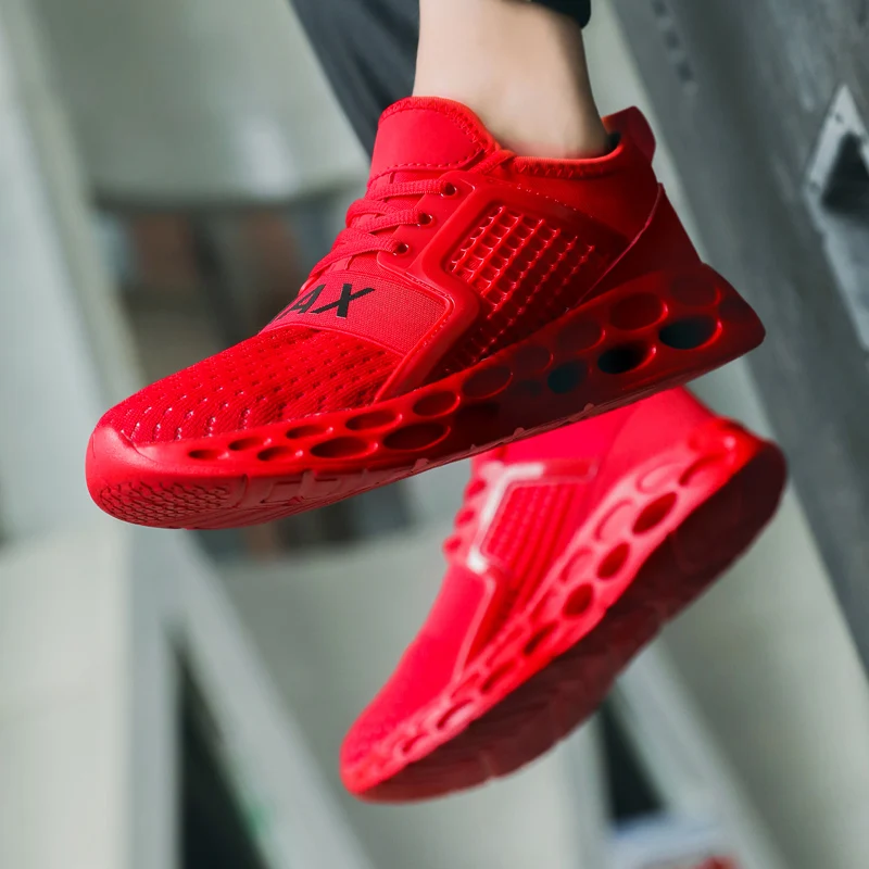 

Unisex Spring Summer Running Shoes For Men Sports Sneakers Women Leisure Shock Absorption Marathon Full Palm Air Cushion Flats