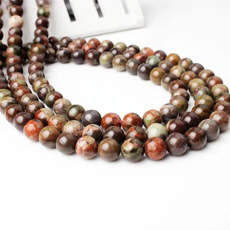 Модный натуральный цветной Дракон LanLi 6/8/10 мм камень рассыпчатые бусины DIY браслет