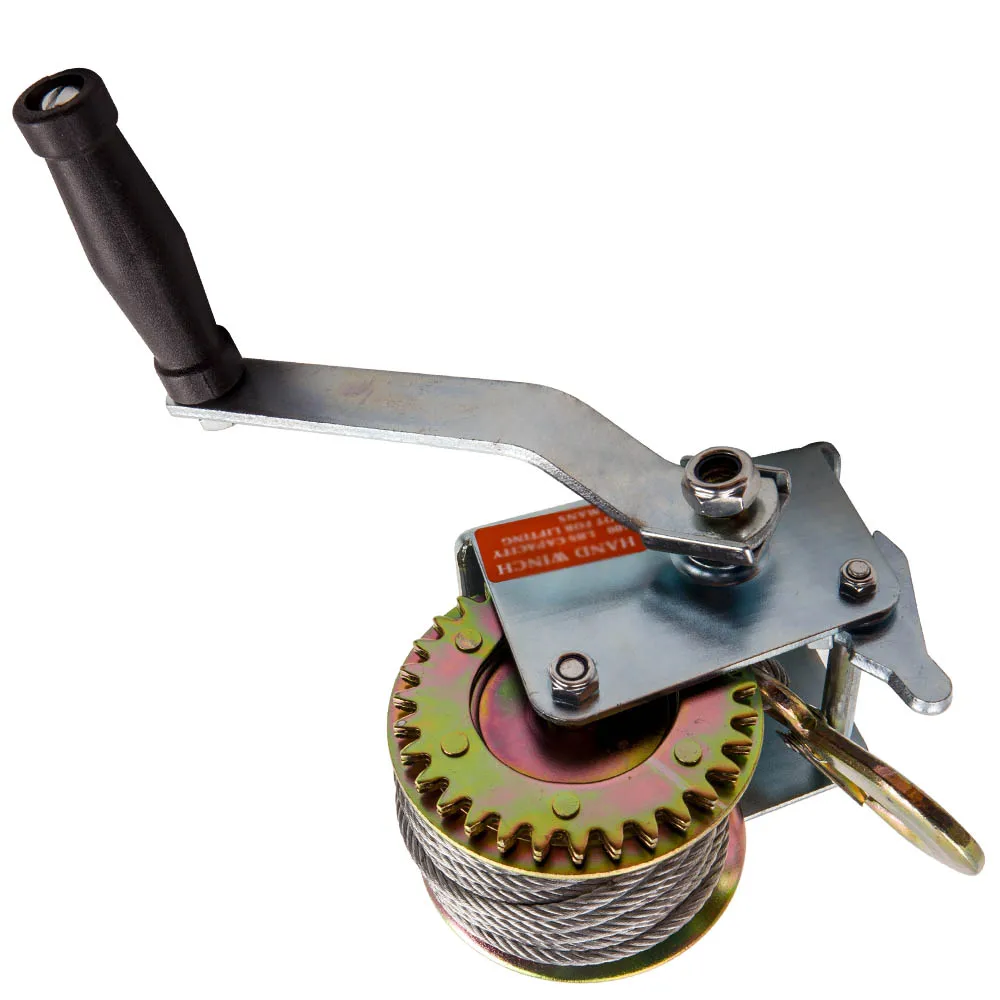 

Heavy Duty NEW 600lbs Steel Cable Hand Winch Crank Gear Winch ATV Boat Trailer