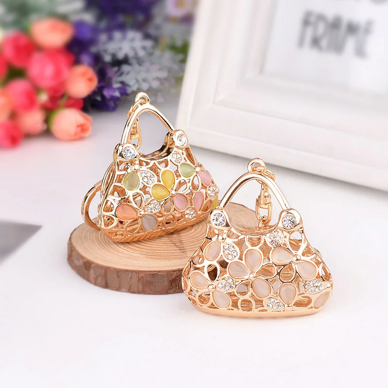 Брелок для ключей женский из металлического сплава креативный дизайн с опалами