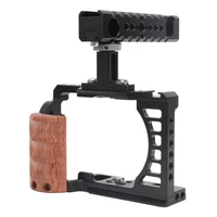 camera plate camera quick release aluminum alloy camera video shooting protective cage kit with handle grip for sony a7c
