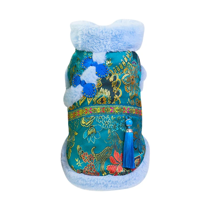 Одежда для китайского Нового года зимняя одежда костюм Тан кот чихуахуа Йорк