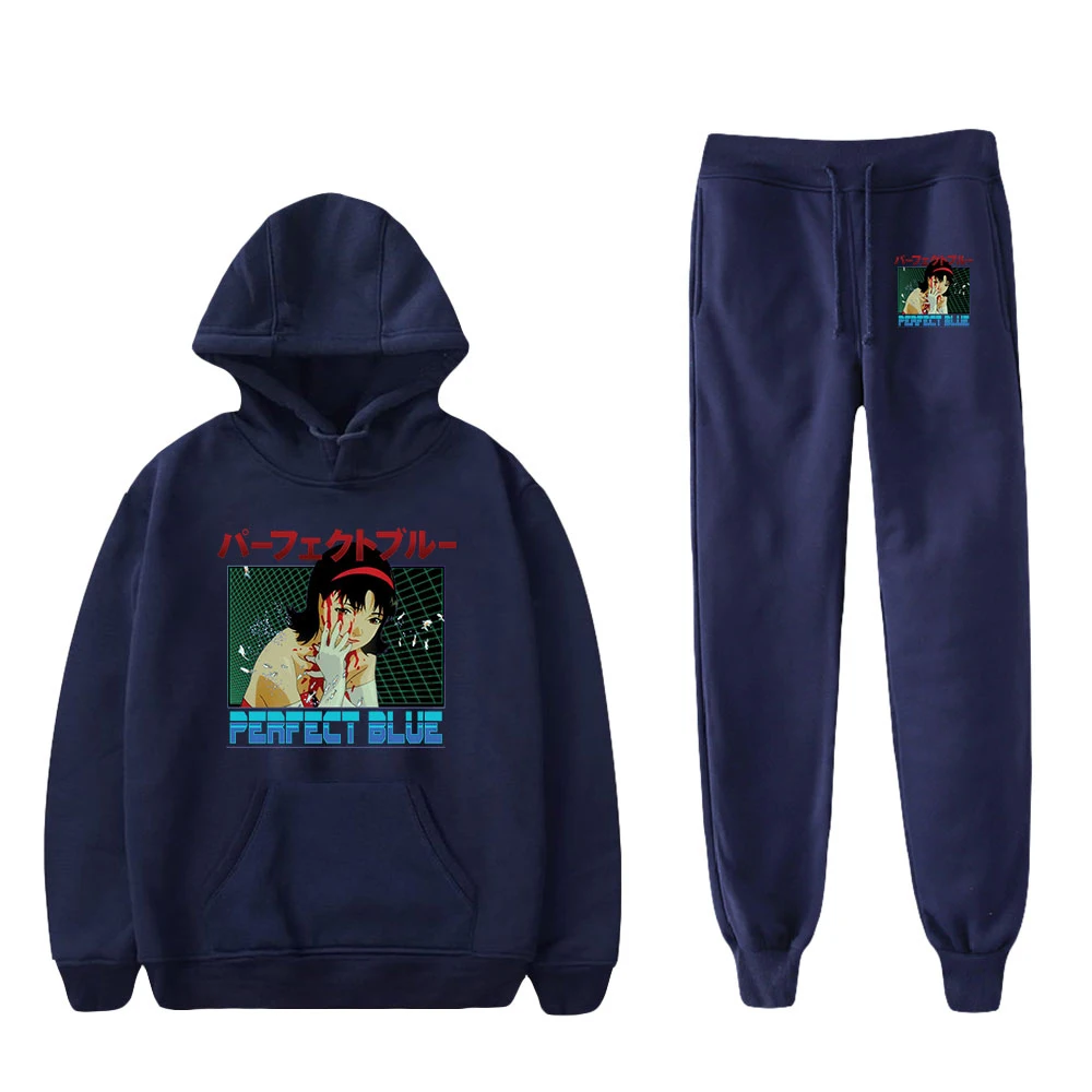 

Perfect Blue Anime Harajuku Men Women Pullovers Hoodies tracksuit 2 pieces hoody and pants suits sweatshirt set