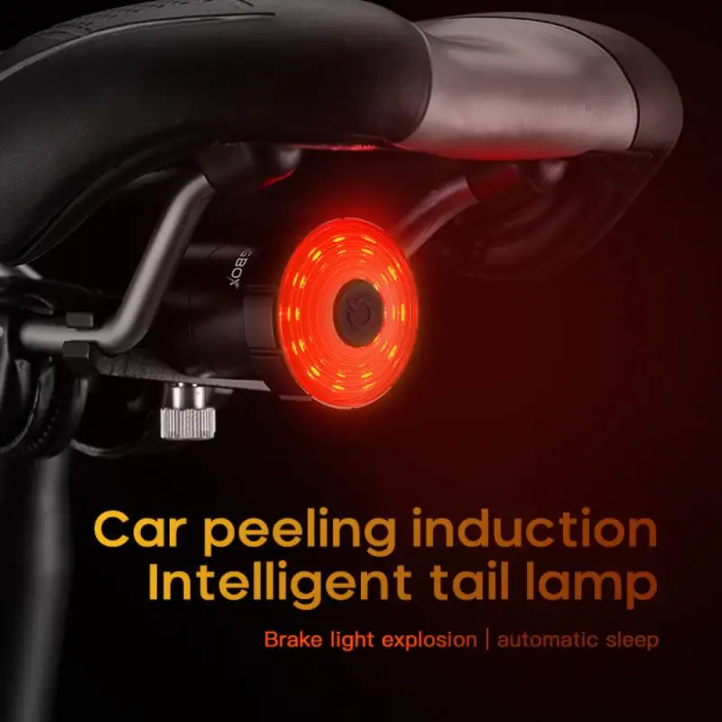 

Bike Smart Brake Taillight Road Bicycle Induction Rear Lamp Mountain MTB Lights Usb Taillights Warning Lights Saddle Light