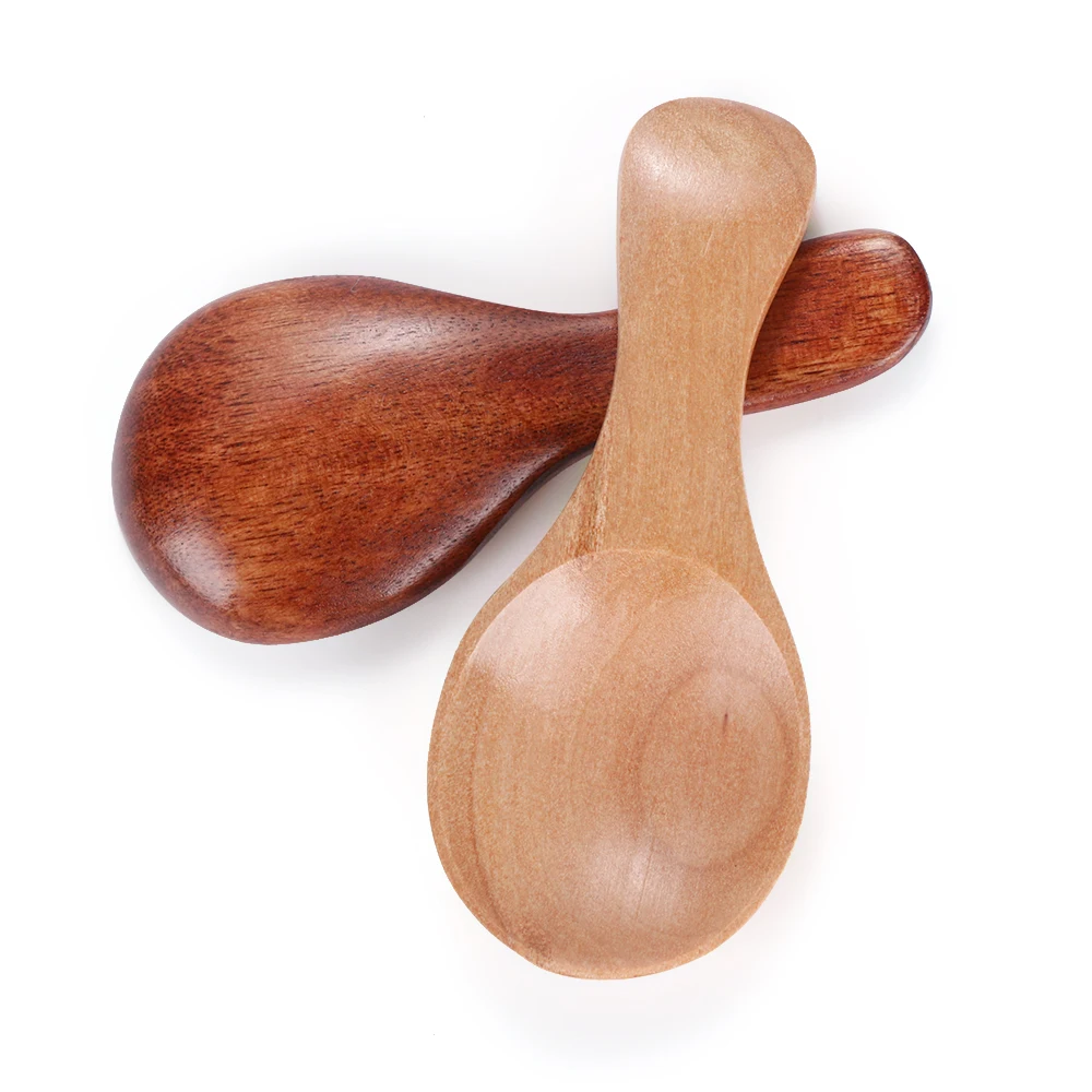 

1/2PCS Mini Natural Wooden Spoon Tea Honey Coffee Condiment Scoop Salt Sugar Spoon Cooking Tools Kitchen Gadgets