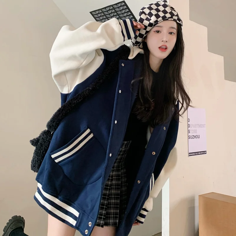 Бейсбольная куртка женское платье Утепленное зимнее универсальное новинка 2021