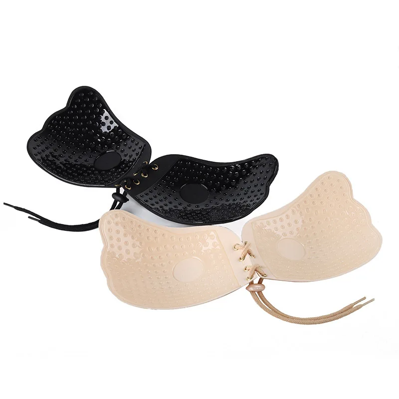 Женское самоклеящееся Бандажное белье без бретелек с открытой спиной однотонный