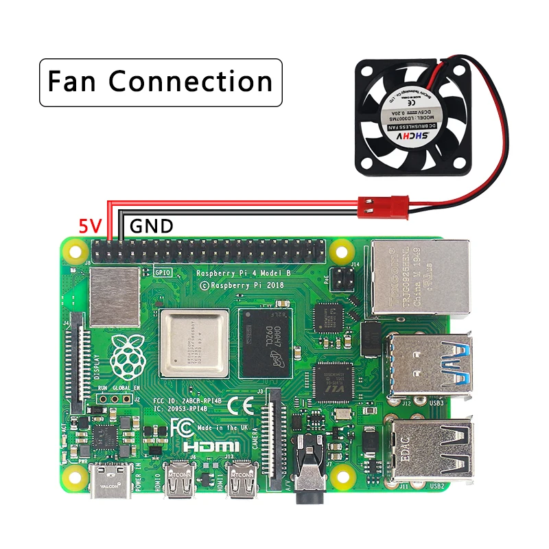 10 шт. вентилятор охлаждения Raspberry Pi 5 в 3 В GPIO вентиляторы питания кулер для 4B/3B +/3B