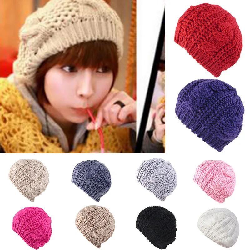 Женские шапки зимний женский подарок зимняя вязаная уличная плетеная шапка