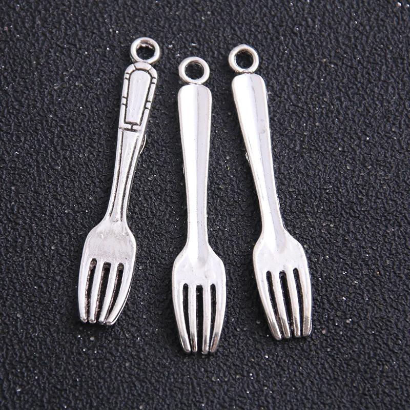 10pcs/lot 9*54mm Free shipping Antique Alloy Tableware fork Charms Jewelry Pendants | Украшения и аксессуары