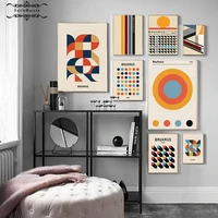nordic retro colorful geometric art pattern poster abstract line prints pictures for living room interior home cuadros decor