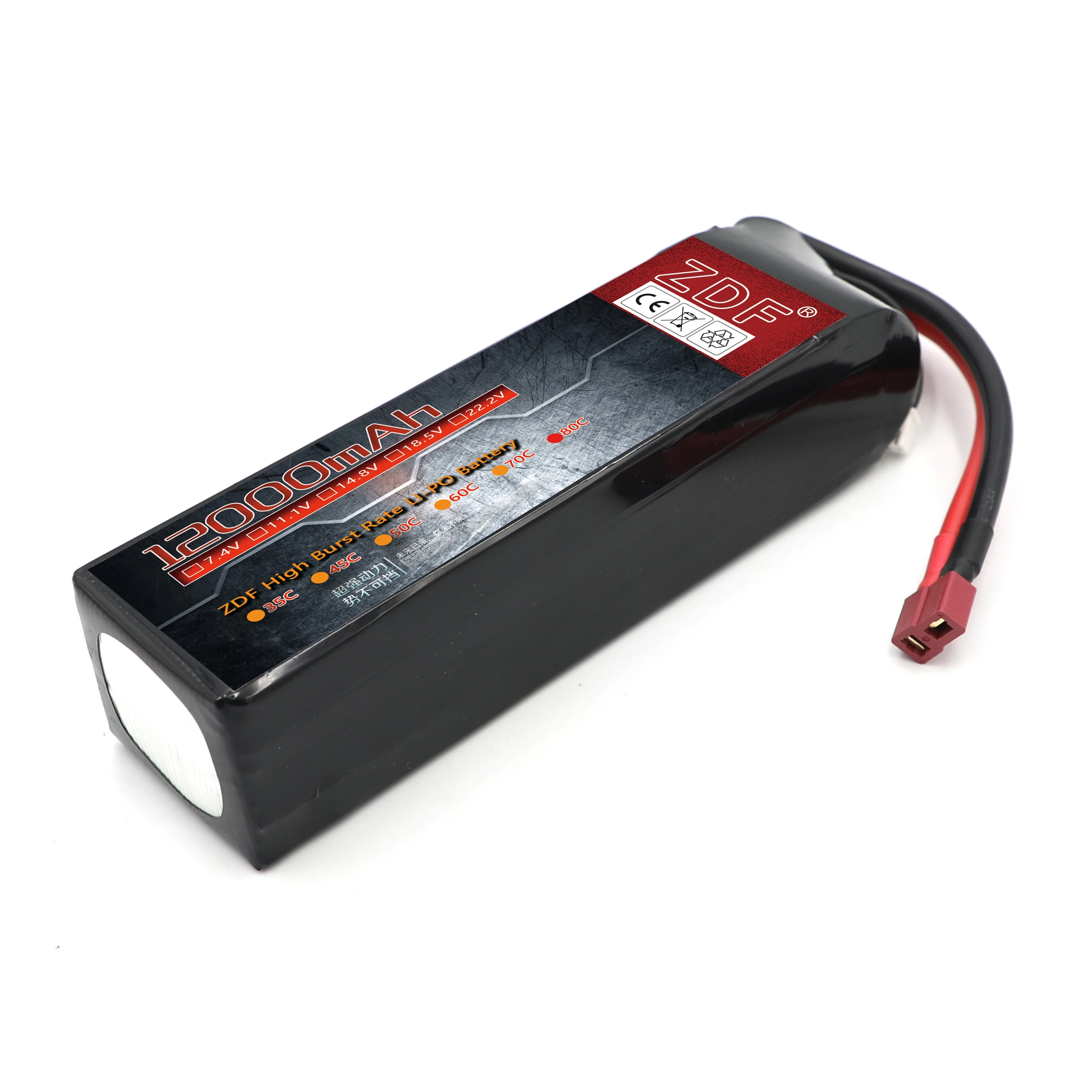ZDF Lipo battery 2S 7 4 V 3S 11 1 10000mah 12000mah 80C для RC TRAXXAS гоночный автомобиль вертолет