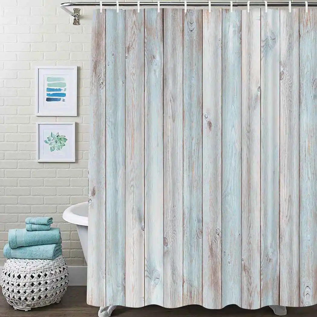 

Wood Plank Shower Curtain Barn Rustic Texture Shower Curtain Waterproof Fabric For Bathroom Decor Shower Curtains Set With Hooks