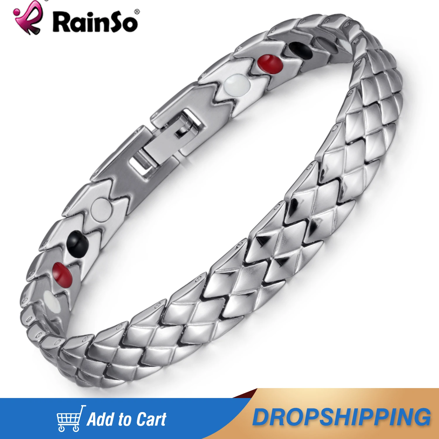 Резиновые браслеты из нержавеющей стали регулируемые ювелирные изделия 4